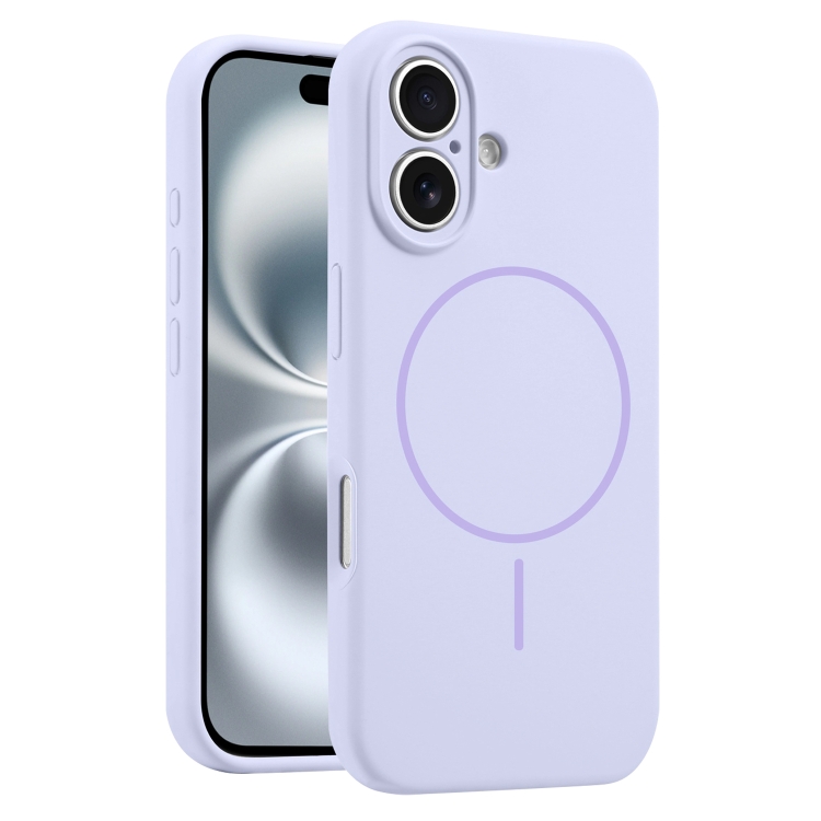 

For iPhone 16 Plus Fine Hole Liquid Silicone MagSafe Phone Case(Lilac)