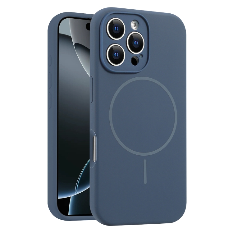 

For iPhone 16 Pro Fine Hole Liquid Silicone MagSafe Phone Case(Royal Blue)