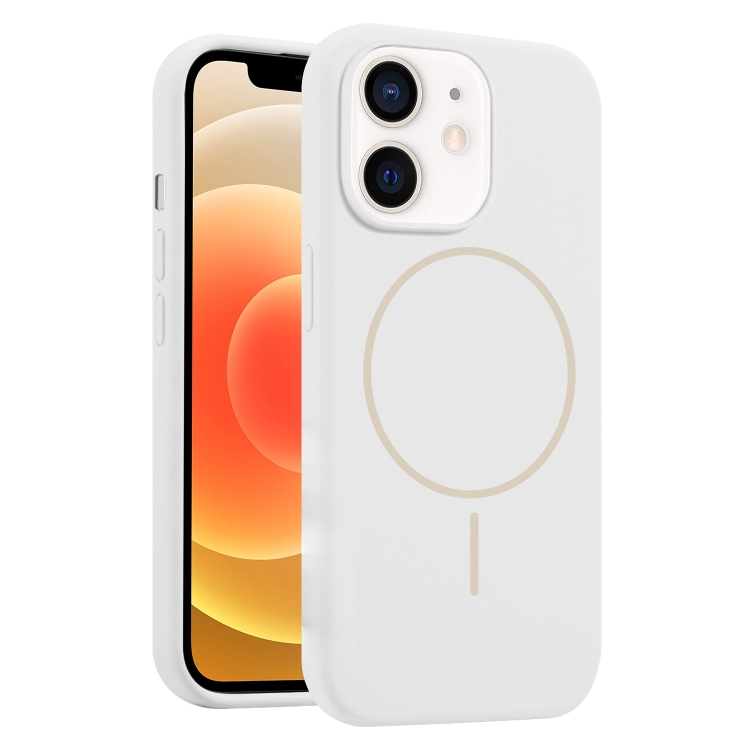 

For iPhone 12 Liquid Silicone MagSafe Phone Case(White)