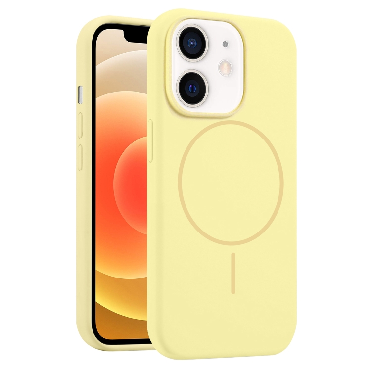 

For iPhone 12 Liquid Silicone MagSafe Phone Case(Yellow)
