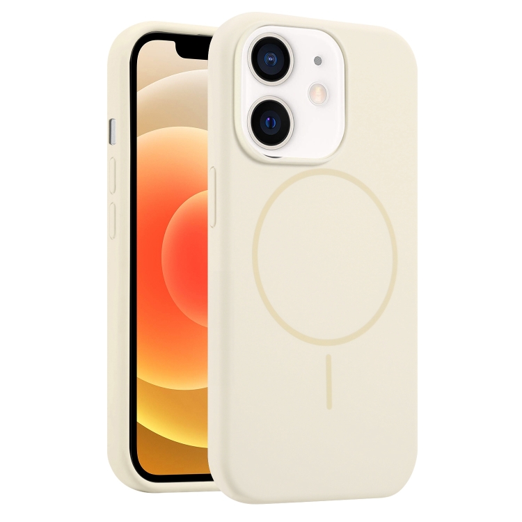 

For iPhone 12 Liquid Silicone MagSafe Phone Case(Cream Yellow)