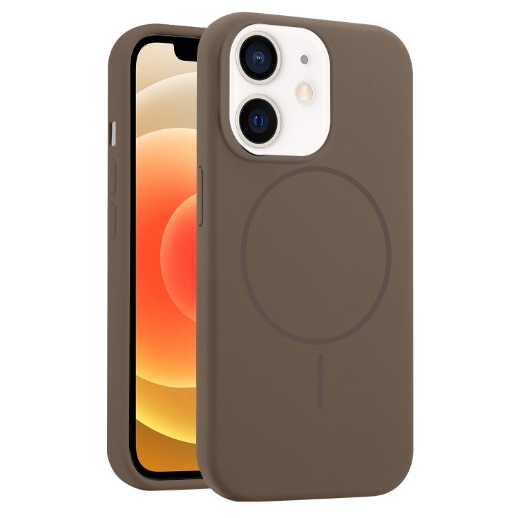 

For iPhone 12 Liquid Silicone MagSafe Phone Case(Brown)