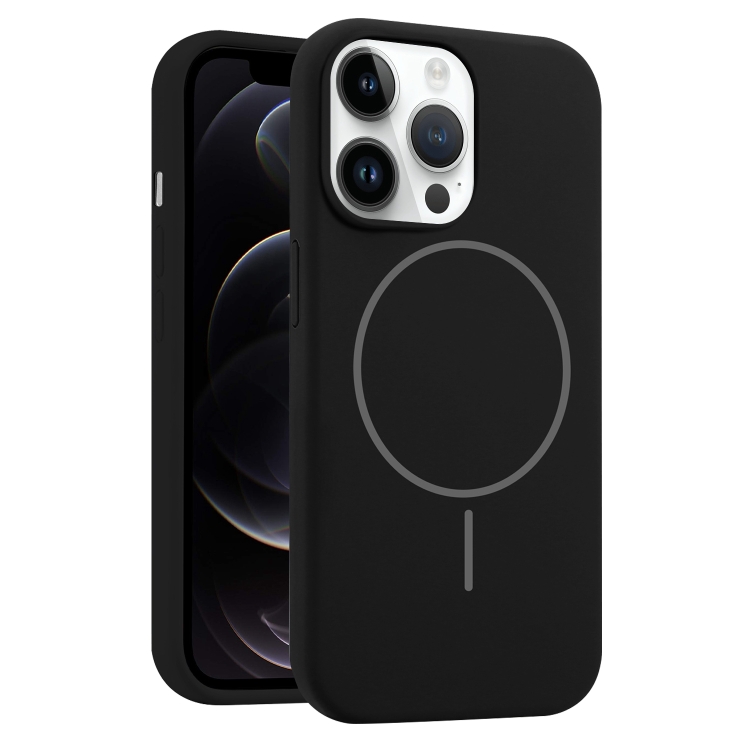 

For iPhone 12 Pro Liquid Silicone MagSafe Phone Case(Black)