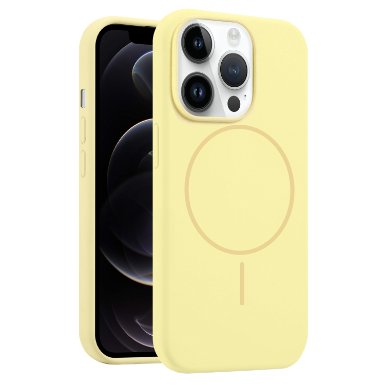 

For iPhone 12 Pro Liquid Silicone MagSafe Phone Case(Yellow)