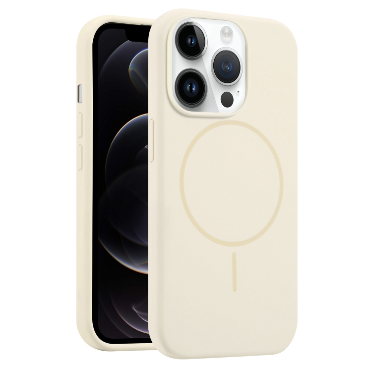 

For iPhone 12 Pro Liquid Silicone MagSafe Phone Case(Cream Yellow)