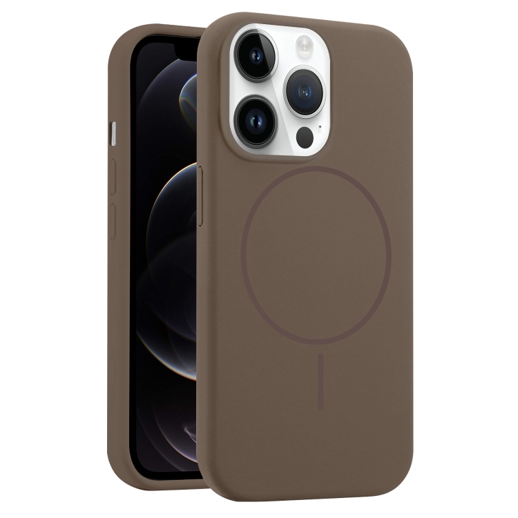 

For iPhone 12 Pro Liquid Silicone MagSafe Phone Case(Brown)