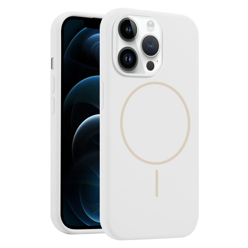 

For iPhone 12 Pro Max Liquid Silicone MagSafe Phone Case(White)