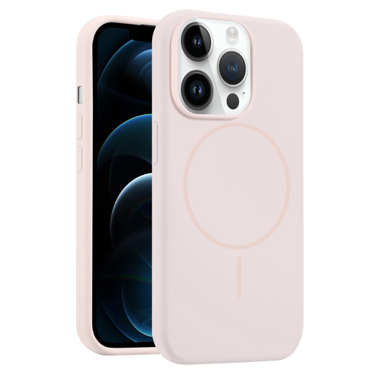 

For iPhone 12 Pro Max Liquid Silicone MagSafe Phone Case(Pink)