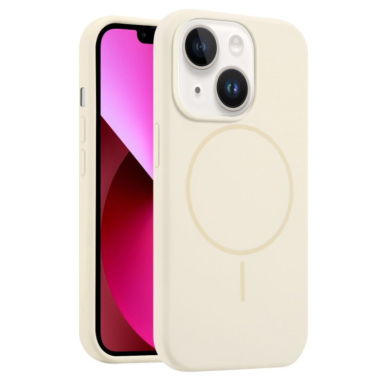 

For iPhone 13 Liquid Silicone MagSafe Phone Case(Cream Yellow)