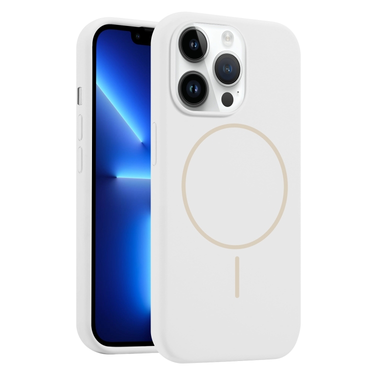 

For iPhone 13 Pro Liquid Silicone MagSafe Phone Case(White)