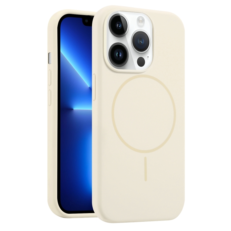 

For iPhone 13 Pro Liquid Silicone MagSafe Phone Case(Cream Yellow)
