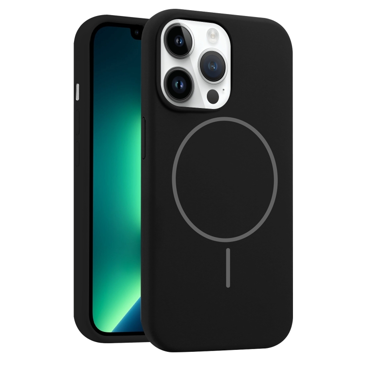 

For iPhone 13 Pro Max Liquid Silicone MagSafe Phone Case(Black)