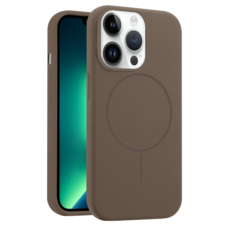 

For iPhone 13 Pro Max Liquid Silicone MagSafe Phone Case(Brown)
