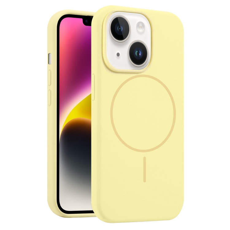 

For iPhone 14 Liquid Silicone MagSafe Phone Case(Yellow)