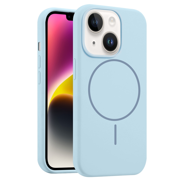 

For iPhone 14 Liquid Silicone MagSafe Phone Case(Blue)