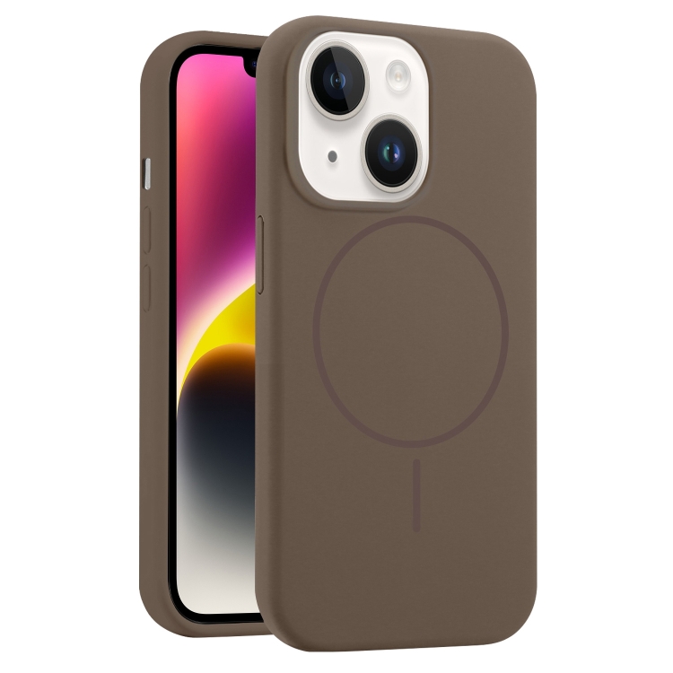

For iPhone 14 Liquid Silicone MagSafe Phone Case(Brown)
