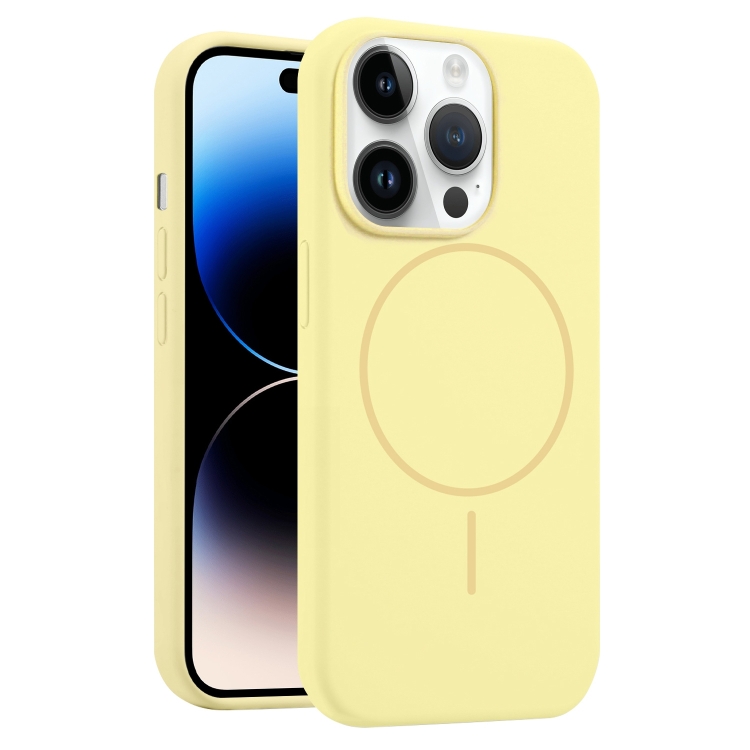 

For iPhone 14 Pro Liquid Silicone MagSafe Phone Case(Yellow)