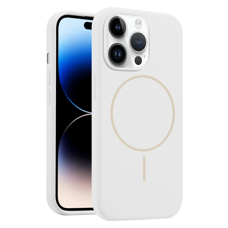 

For iPhone 14 Pro Max Liquid Silicone MagSafe Phone Case(White)