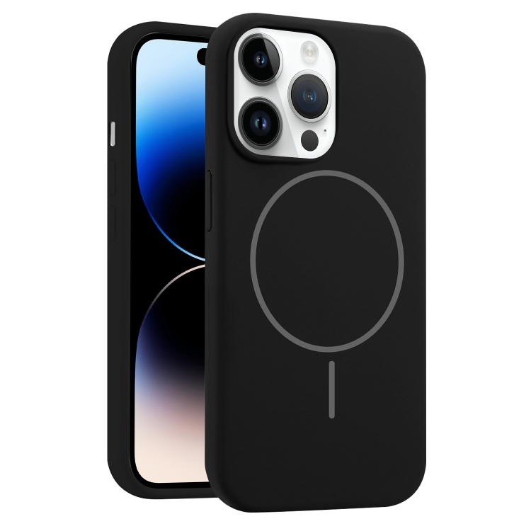 

For iPhone 14 Pro Max Liquid Silicone MagSafe Phone Case(Black)