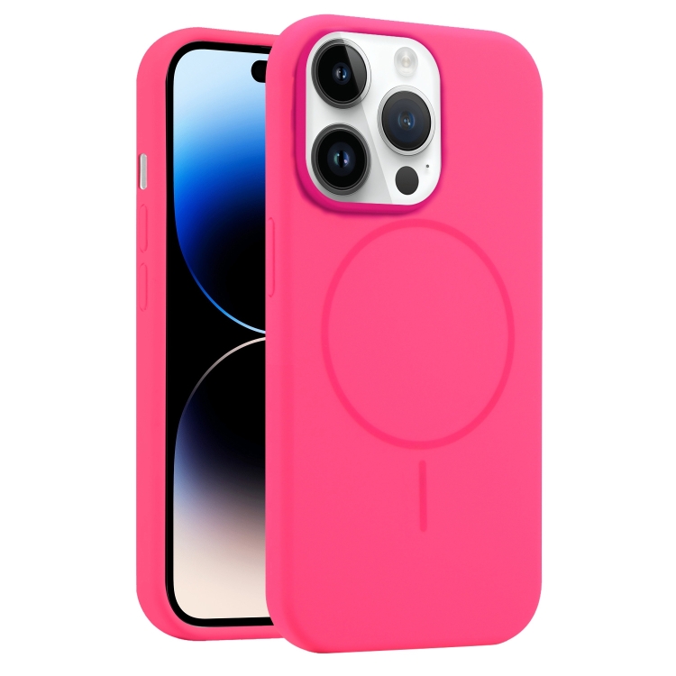

For iPhone 14 Pro Max Liquid Silicone MagSafe Phone Case(Rose Red)