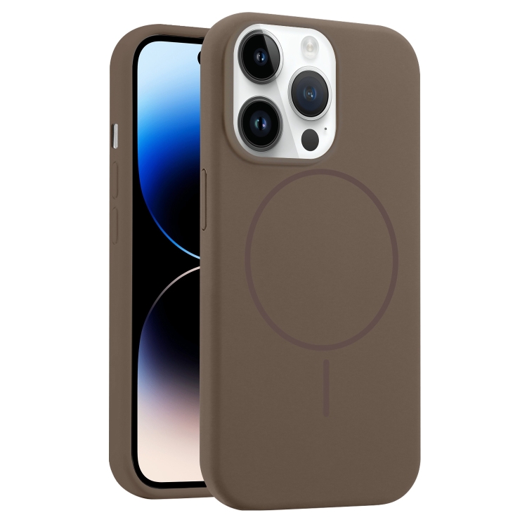 

For iPhone 14 Pro Max Liquid Silicone MagSafe Phone Case(Brown)