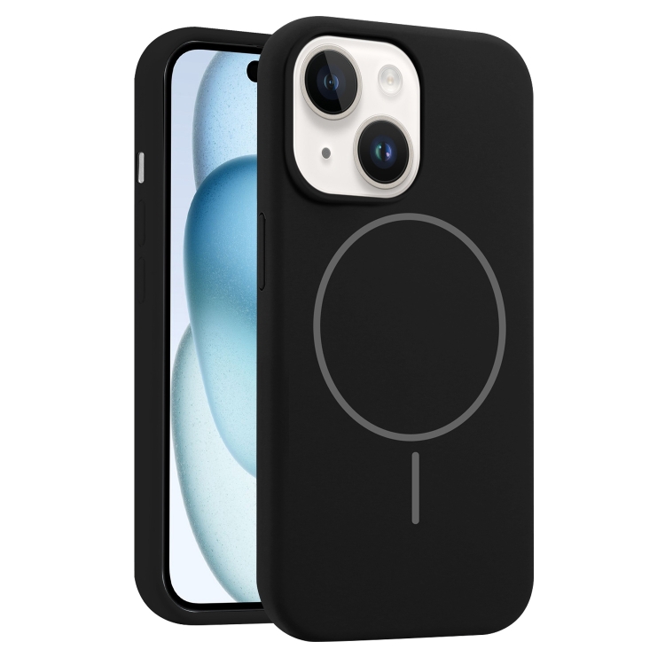 

For iPhone 15 Liquid Silicone MagSafe Phone Case(Black)
