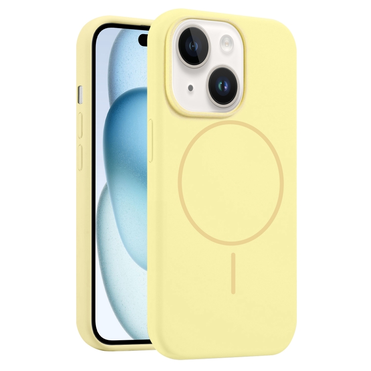 

For iPhone 15 Liquid Silicone MagSafe Phone Case(Yellow)