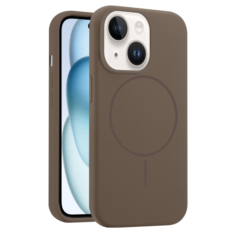 

For iPhone 15 Liquid Silicone MagSafe Phone Case(Brown)