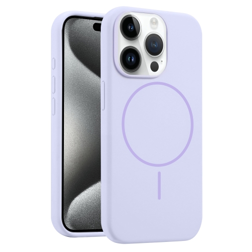 

For iPhone 15 Pro Liquid Silicone MagSafe Phone Case(Lilac)