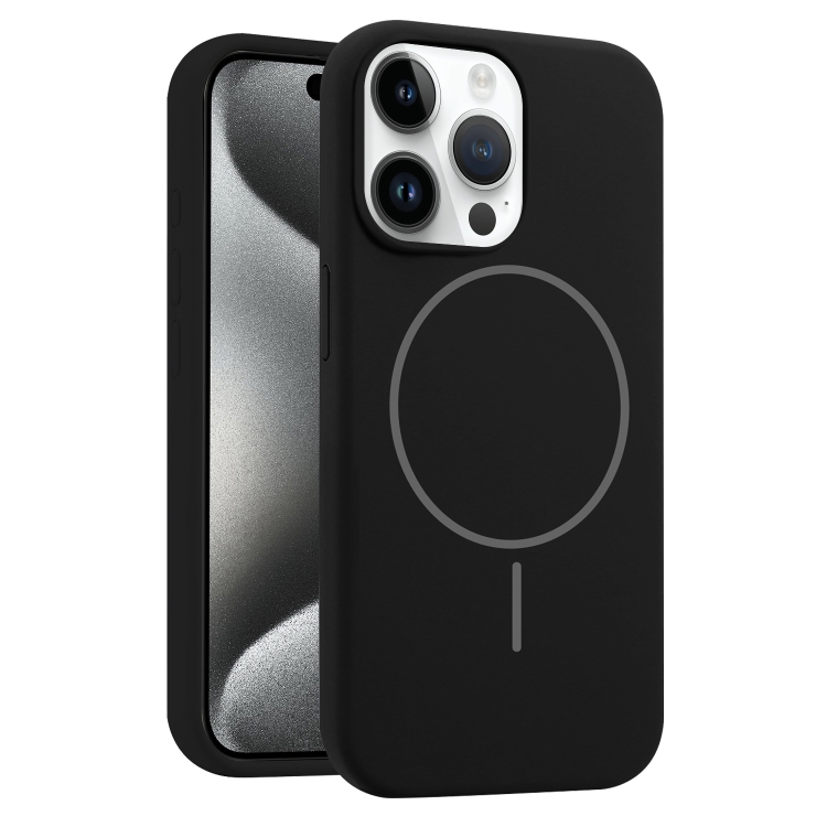 

For iPhone 15 Pro Liquid Silicone MagSafe Phone Case(Black)