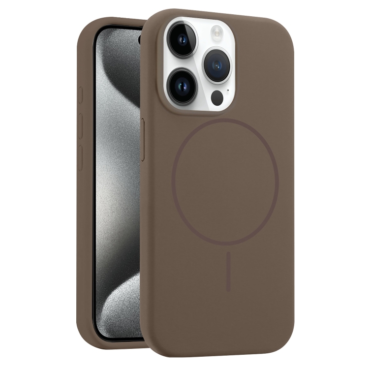 

For iPhone 15 Pro Liquid Silicone MagSafe Phone Case(Brown)