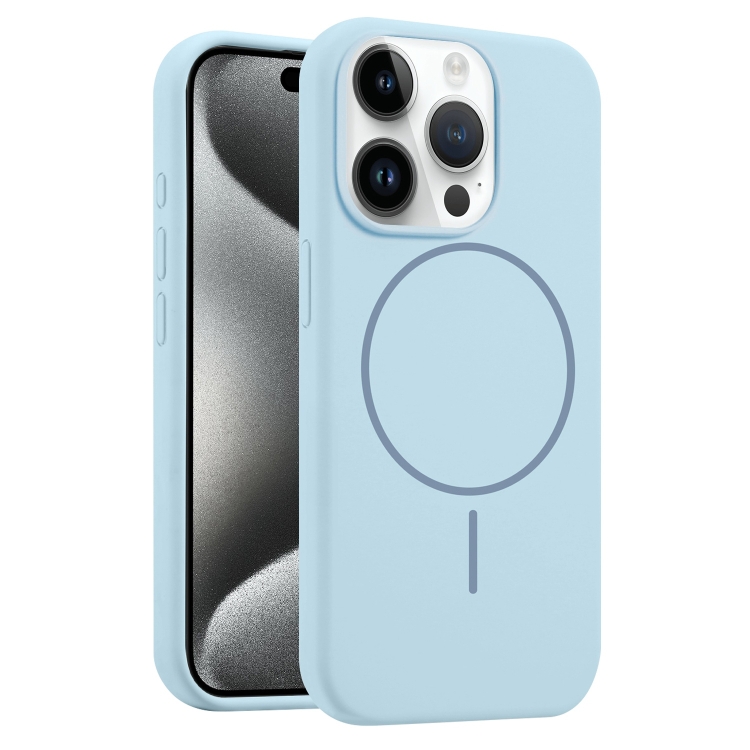 

For iPhone 15 Pro Max Liquid Silicone MagSafe Phone Case(Blue)