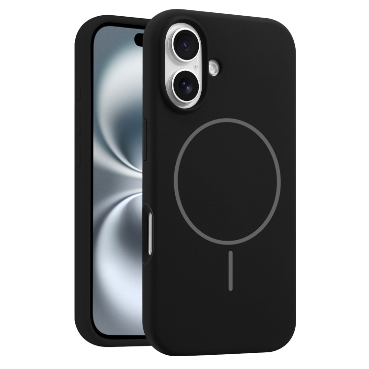

For iPhone 16 Liquid Silicone MagSafe Phone Case(Black)
