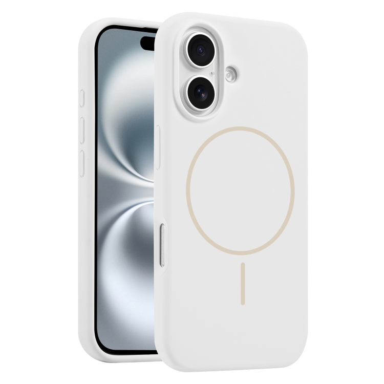 

For iPhone 16 Plus Liquid Silicone MagSafe Phone Case(White)
