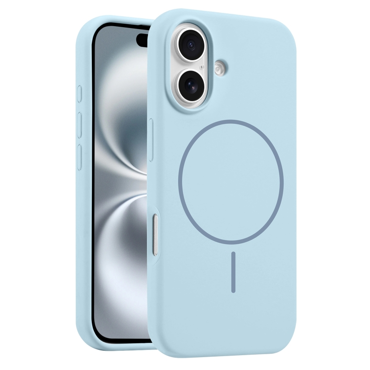 

For iPhone 16 Plus Liquid Silicone MagSafe Phone Case(Blue)