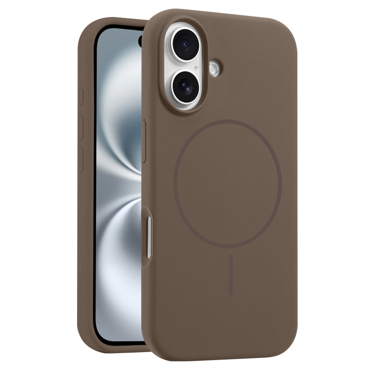 

For iPhone 16 Plus Liquid Silicone MagSafe Phone Case(Brown)