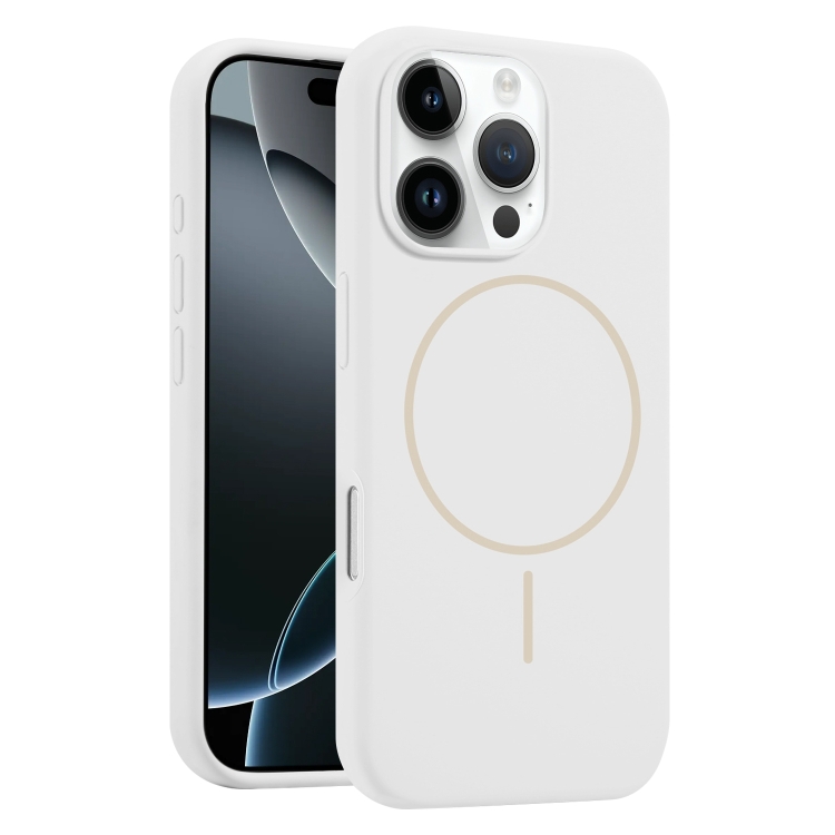

For iPhone 16 Pro Liquid Silicone MagSafe Phone Case(White)