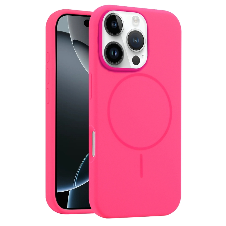 

For iPhone 16 Pro Liquid Silicone MagSafe Phone Case(Rose Red)