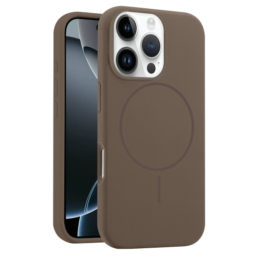 

For iPhone 16 Pro Liquid Silicone MagSafe Phone Case(Brown)