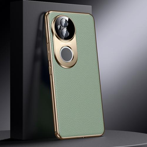 

For vivo S20 Genuine Leather PC Phone Case(Green)