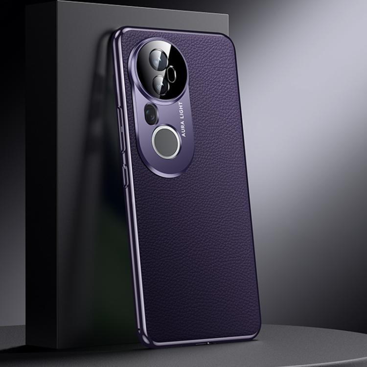 

For vivo S20 Pro Genuine Leather PC Phone Case(Dark Purple)