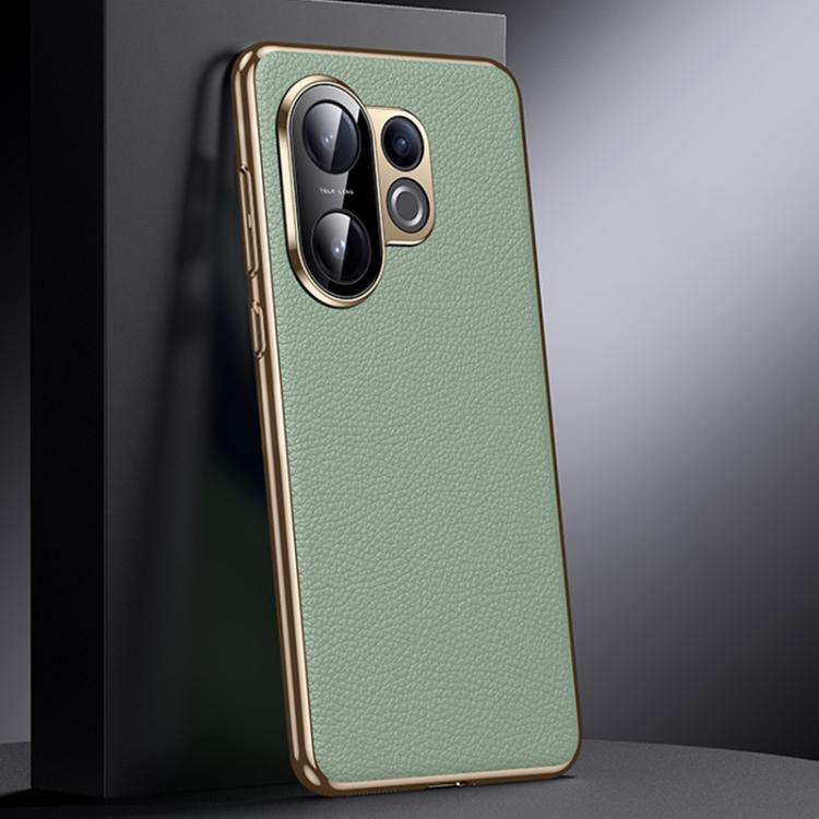 

For vivo S30 Genuine Leather PC Phone Case(Green)