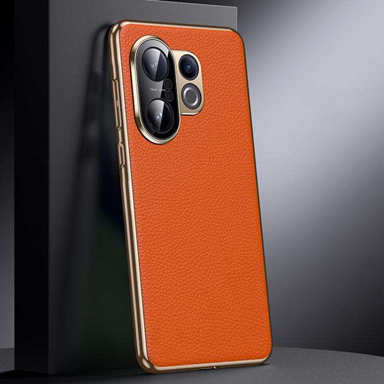 

For vivo S30 Pro mini Genuine Leather PC Phone Case(Orange)