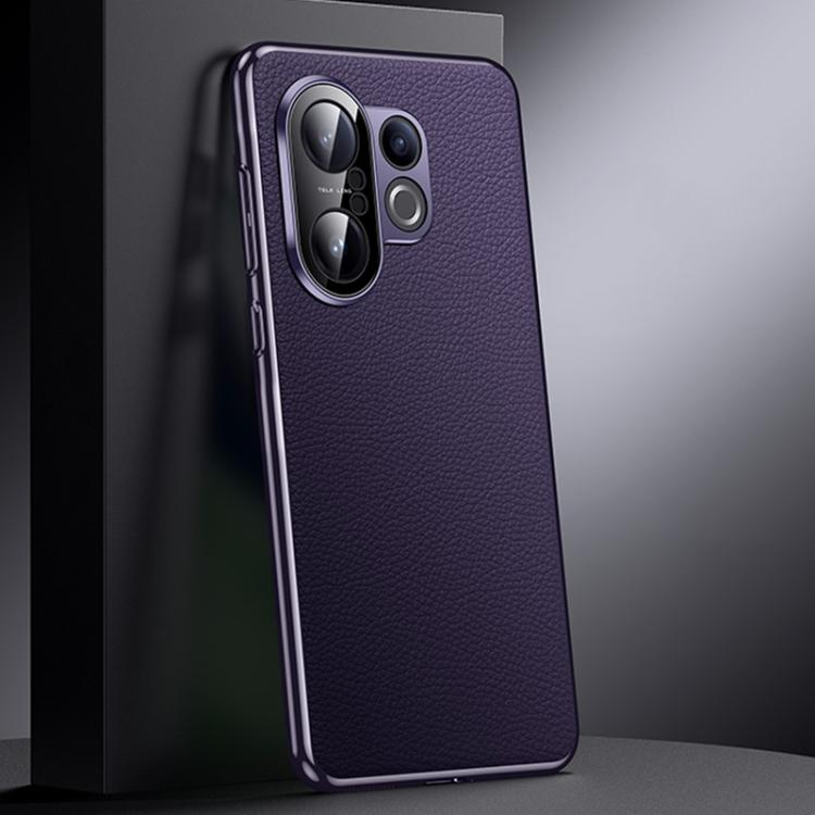 

For vivo S30 Pro mini Genuine Leather PC Phone Case(Dark Purple)