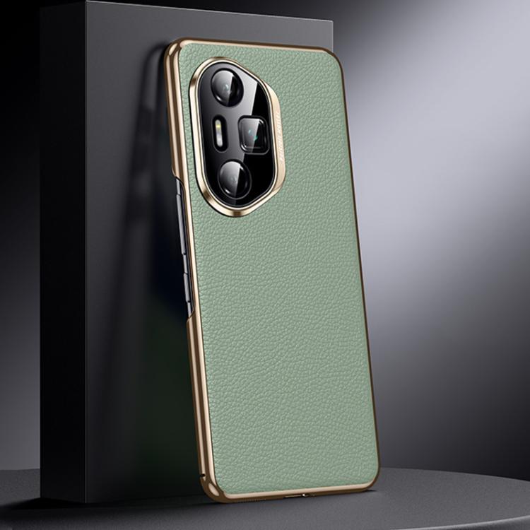 

For Honor 300 Ultra Genuine Leather PC Phone Case(Green)