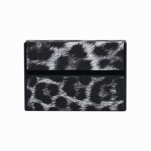 

For IQOS Series Electronic Cigarette Grooved Leather PC Storage Box(Leopard White)