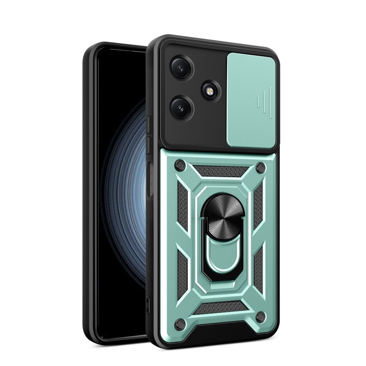 

For Redmi 12 5G Sliding Camera Cover Design TPU+PC Phone Case(Green)