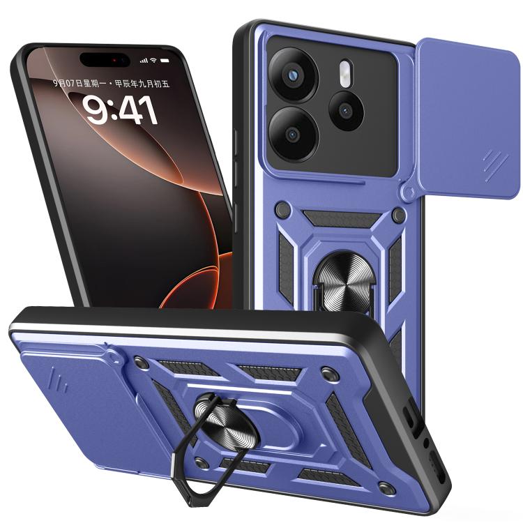 

For Redmi Note 14 5G Sliding Camera Cover Design TPU+PC Phone Case(Blue)
