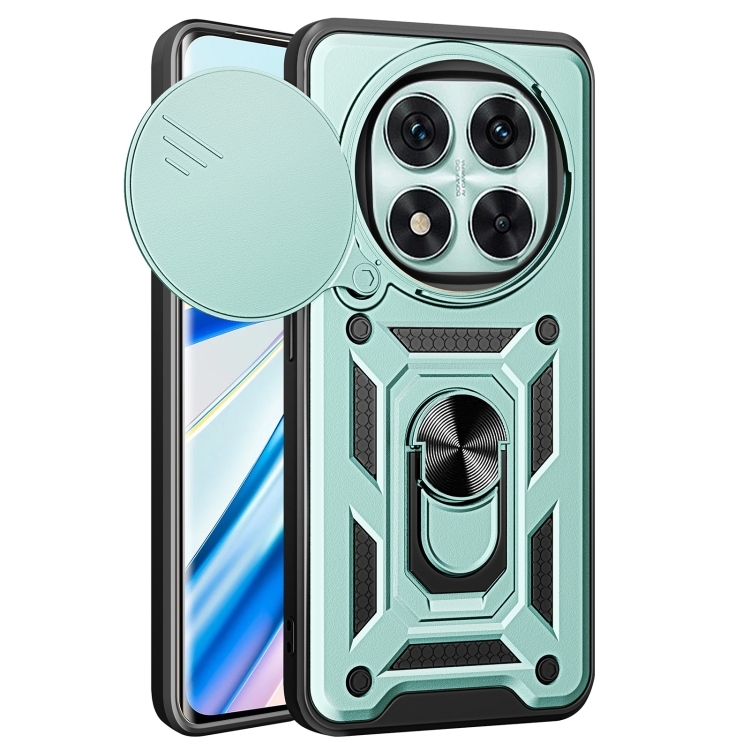 

For Redmi Note 14 Pro 5G Sliding Camera Cover Design TPU+PC Phone Case(Green)