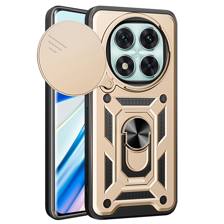 

For Redmi Note 14 Pro 5G Sliding Camera Cover Design TPU+PC Phone Case(Gold)